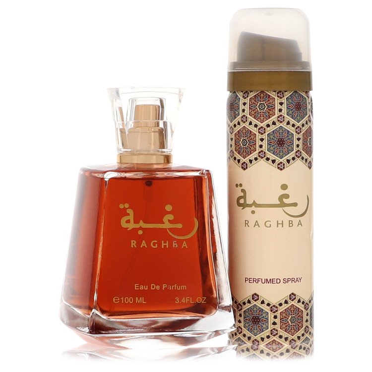 Lattafa Raghba   by Lattafa Eau De Parfum Spray Plus 1.7 Oz Deodorant Spray (Unboxed) 3.4 oz for Men