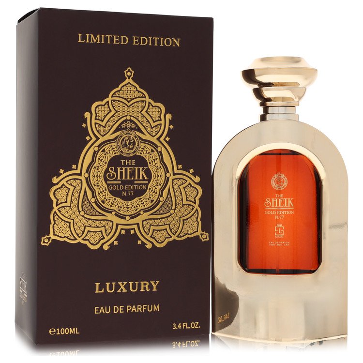 Khalis the Sheik N.77 Luxury Gold Edition by Khalis Eau De Parfum Spray 3.4 oz for Men